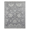 Oushak And Peshawar Wool & Silk Hand Knotted Rug Grey Charcoal Gray 7.10X10.2 -O080385
