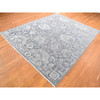 Oushak And Peshawar Wool & Silk Hand Knotted Rug Grey Charcoal Gray 7.10X10.2 -O080385