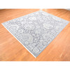 Oushak And Peshawar Wool & Silk Hand Knotted Rug Grey Gray 7.10X10.4 -O080392