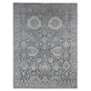 Oushak And Peshawar Wool & Silk Hand Knotted Rug Grey Gray 9.0X11.10 -O087078