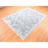 Oushak And Peshawar Wool & Silk Hand Knotted Rug Grey Light Gray 8.0X10.2 -O080682
