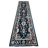Oushak And Peshawar Wool Hand Knotted Rug Black Black 2.8X12.5 -O089024