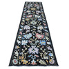Oushak And Peshawar Wool Hand Knotted Rug Black Black 3.1X11.6 -O089017