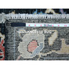 Oushak And Peshawar Wool Hand Knotted Rug Black Black 3.2X11.5 -O089011
