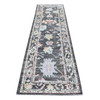 Oushak And Peshawar Wool Hand Knotted Rug Black Charcoal Black 2.10X9.10 -O056596