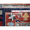 Oushak And Peshawar Wool Hand Knotted Rug Blue Barn Red 2.7X11.8 -O088403