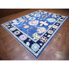 Oushak And Peshawar Wool Hand Knotted Rug Blue Blue 10.0X13.9 -O073583