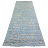 Oushak And Peshawar Wool Hand Knotted Rug Blue Blue 4.0X10.1 -O073297