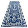 Oushak And Peshawar Wool Hand Knotted Rug Blue Blue 4.0X11.8 -O072827