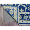 Oushak And Peshawar Wool Hand Knotted Rug Blue Blue 4.0X11.8 -O072827
