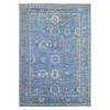 Oushak And Peshawar Wool Hand Knotted Rug Blue Blue 6.1X8.8 -O088699