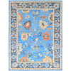 Oushak And Peshawar Wool Hand Knotted Rug Blue Blue 9.4X12.4 -O086506
