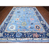 Oushak And Peshawar Wool Hand Knotted Rug Blue Blue 9.9X13.5 -O088073