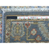 Oushak And Peshawar Wool Hand Knotted Rug Blue Denim 2.6X19.0 -O067032