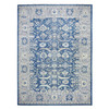 Oushak And Peshawar Wool Hand Knotted Rug Blue Gray 10.2X13.6 -O071946