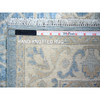 Oushak And Peshawar Wool Hand Knotted Rug Blue Ivory 2.7X9.8 -O073688