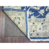 Oushak And Peshawar Wool Hand Knotted Rug Blue Ivory 4.0X10.3 -O071950