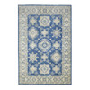 Oushak And Peshawar Wool Hand Knotted Rug Blue Ivory 6.0X8.8 -O070004