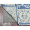 Oushak And Peshawar Wool Hand Knotted Rug Blue Ivory 6.0X8.8 -O070004
