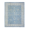 Oushak And Peshawar Wool Hand Knotted Rug Blue Ivory 8.0X9.9 -O073051