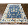 Oushak And Peshawar Wool Hand Knotted Rug Blue Ivory 9.0X11.10 -O084956