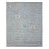 Oushak And Peshawar Wool Hand Knotted Rug Blue Light Blue 8.0X9.8 -O072286