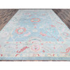 Oushak And Peshawar Wool Hand Knotted Rug Blue Light Blue 9.10X14.1 -O086503