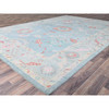 Oushak And Peshawar Wool Hand Knotted Rug Blue Light Blue 9.10X14.1 -O086503