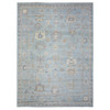 Oushak And Peshawar Wool Hand Knotted Rug Blue Light Blue 9.2X12.0 -O072362
