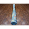 Oushak And Peshawar Wool Hand Knotted Rug Blue No Border 5.11X8.9 -O088725