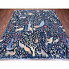 Oushak And Peshawar Wool Hand Knotted Rug Blue No Border 7.11X8.2 -O088712