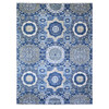 Oushak And Peshawar Wool Hand Knotted Rug Blue No Border 8.10X11.8 -O073402