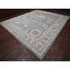 Oushak And Peshawar Wool Hand Knotted Rug Green Gray 12.2X14.5 -O088775