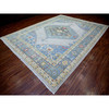 Oushak And Peshawar Wool Hand Knotted Rug Grey Blue 10.1X13.0 -O073275