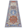 Oushak And Peshawar Wool Hand Knotted Rug Grey Blue 2.6X7.9 -O088333