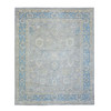 Oushak And Peshawar Wool Hand Knotted Rug Grey Blue 8.0X10.0 -O073053