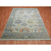 Oushak And Peshawar Wool Hand Knotted Rug Grey Blue 8.0X10.0 -O075186