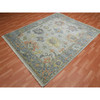 Oushak And Peshawar Wool Hand Knotted Rug Grey Blue 8.0X10.0 -O075186