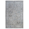 Oushak And Peshawar Wool Hand Knotted Rug Grey Gray 14.0X19.2 -O088840