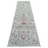 Oushak And Peshawar Wool Hand Knotted Rug Grey Gray 2.7X9.5 -O071885