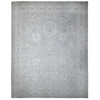 Oushak And Peshawar Wool Hand Knotted Rug Grey Ivory 13.7X16.11 -O089146