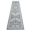 Oushak And Peshawar Wool Hand Knotted Rug Grey Ivory 2.6X11.6 -O070226