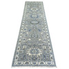 Oushak And Peshawar Wool Hand Knotted Rug Grey Ivory 2.6X9.9 -O071952