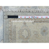 Oushak And Peshawar Wool Hand Knotted Rug Grey Ivory 3.0X13.7 -O070188