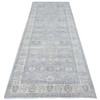 Oushak And Peshawar Wool Hand Knotted Rug Grey Ivory 3.11X9.9 -O089496