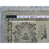 Oushak And Peshawar Wool Hand Knotted Rug Grey Ivory 3.5X10.2 -O068967