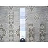 Oushak And Peshawar Wool Hand Knotted Rug Grey No Border 4.0X9.1 -O074328
