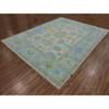 Oushak And Peshawar Wool Hand Knotted Rug Ivory Blue 8.3X10.8 -O079916