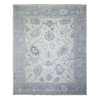 Oushak And Peshawar Wool Hand Knotted Rug Ivory Gray 8.1X9.8 -O074015