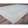 Oushak And Peshawar Wool Hand Knotted Rug Ivory Gray 9.11X13.7 -O086511
